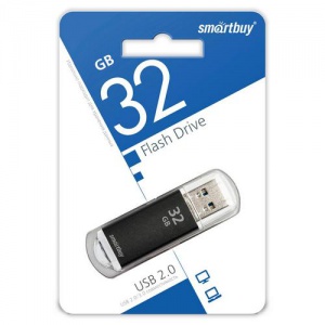 USB-Flash 2.0 32Gb Smartbuy V-Cut; Black