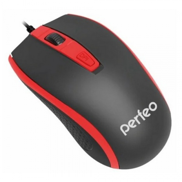 Мышь проводная Perfeo "PROFIL"; USB; 1600 dpi; 1.5m; Black-Red