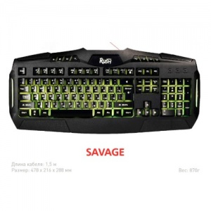 Клавиатура проводная Smartbuy "SAVAGE" (подсветка 7 цветов) USB; Black