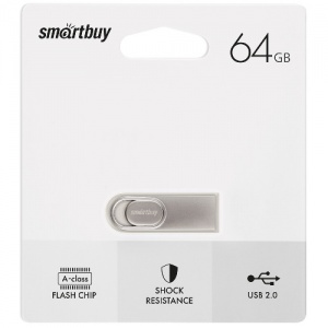 USB-Flash 2.0 64Gb Smartbuy M3 Metal; Silver (SB64GBM3)