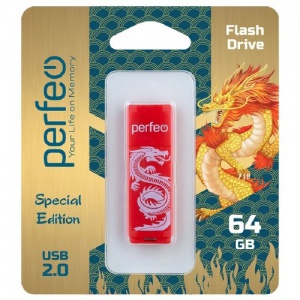 USB-Flash 2.0 64Gb Perfeo C04 Red Dragon (PF-C04RD064)