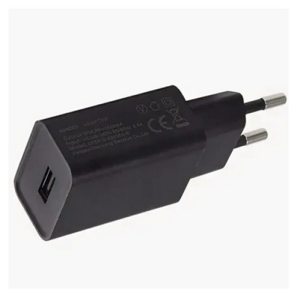 Сетевое зарядное устройство USB + кабель DENMEN DC01V; 5V/2.4A; Black