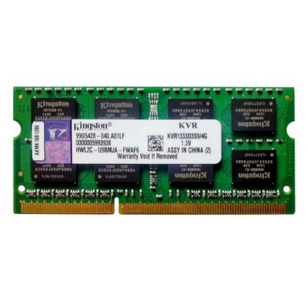 Модуль памяти DDR3 SODIMM 4GB/1333 Kingston (KVR1333D3S9/4G) 1,5V