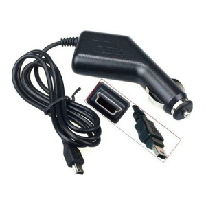 Автомобильное ЗУ USB + встроенный кабель mini USB HY-598T15; 5V/2.0A; Black
