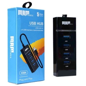 Концентратор HUB USB 3.0 MRM H304; 4-port; Black