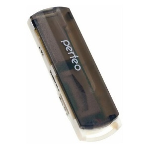 Картридер USB 2.0 Perfeo PF-VI-R013; microSD, SD, MMC, MS; Black