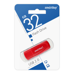 USB-Flash 2.0 32Gb Smartbuy Scout; Red