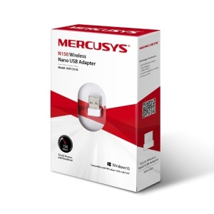 Wi-Fi адаптер Mercusys MW150US; 2,4GHz (до 150 Мбит/с); USB 2.0