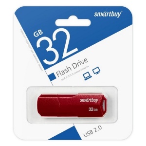 USB-Flash 2.0 32Gb Smartbuy Clue; Burgundy