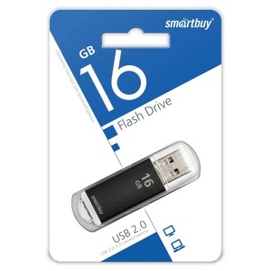 USB-Flash 2.0 16Gb Smartbuy V-Cut; Black